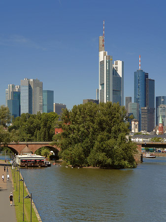 Foto Skyline von Frankfurt mit Ufer